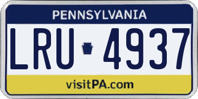 PA license plate LRU4937