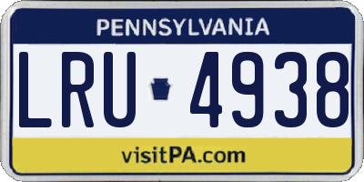 PA license plate LRU4938