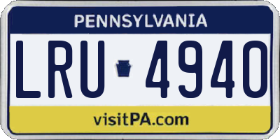 PA license plate LRU4940