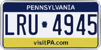 PA license plate LRU4945