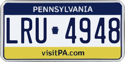 PA license plate LRU4948