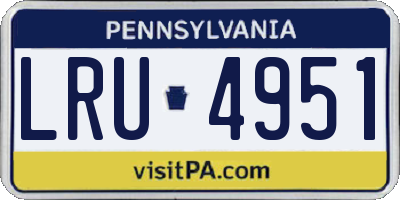 PA license plate LRU4951