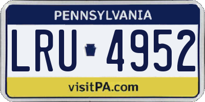 PA license plate LRU4952