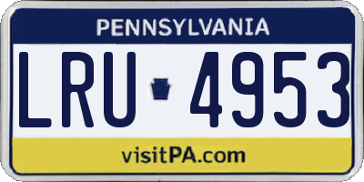 PA license plate LRU4953