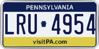 PA license plate LRU4954