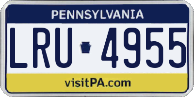 PA license plate LRU4955