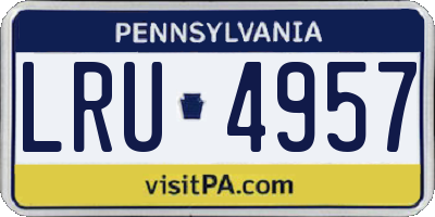 PA license plate LRU4957