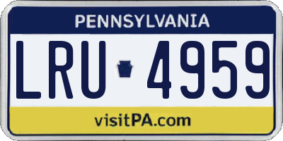 PA license plate LRU4959