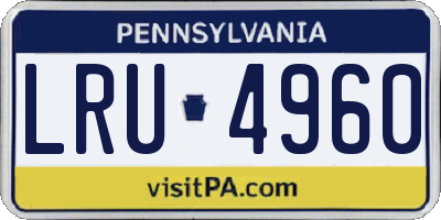 PA license plate LRU4960