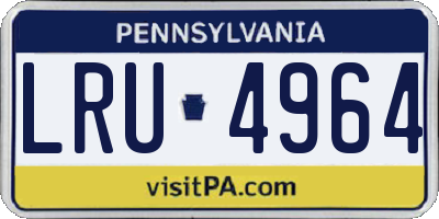 PA license plate LRU4964