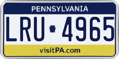 PA license plate LRU4965