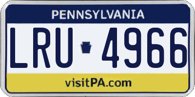 PA license plate LRU4966