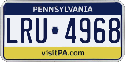 PA license plate LRU4968