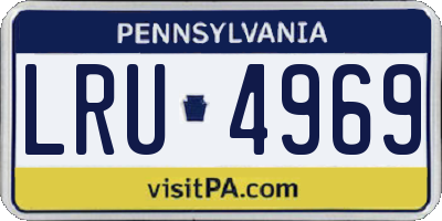 PA license plate LRU4969