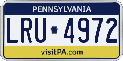 PA license plate LRU4972