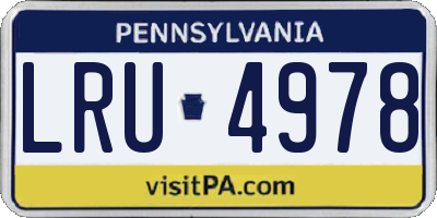 PA license plate LRU4978