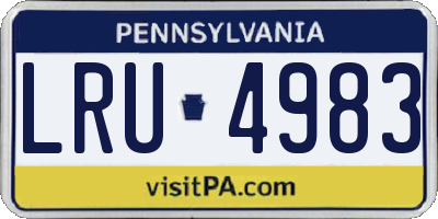 PA license plate LRU4983