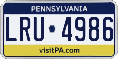 PA license plate LRU4986