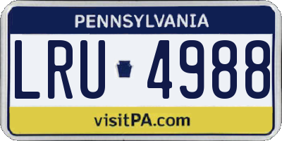 PA license plate LRU4988