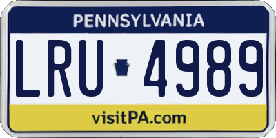 PA license plate LRU4989