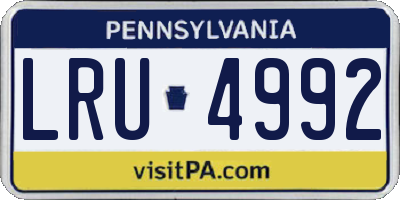 PA license plate LRU4992