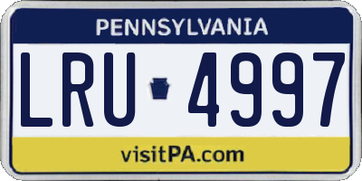 PA license plate LRU4997