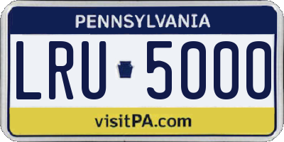 PA license plate LRU5000