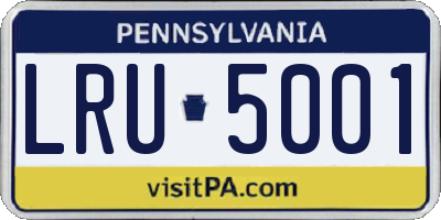 PA license plate LRU5001