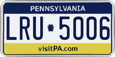 PA license plate LRU5006