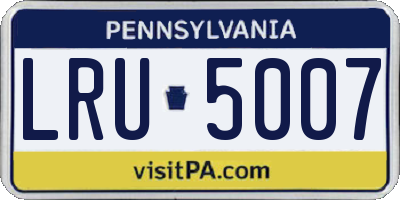 PA license plate LRU5007