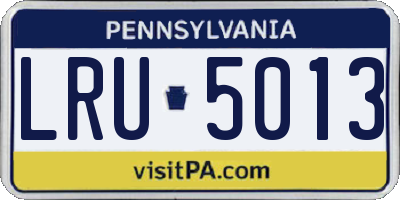 PA license plate LRU5013