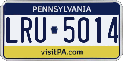 PA license plate LRU5014