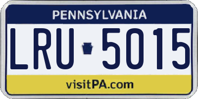 PA license plate LRU5015
