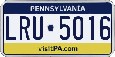PA license plate LRU5016