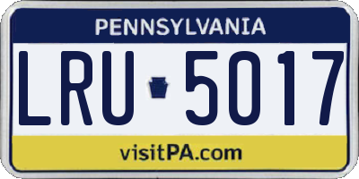 PA license plate LRU5017