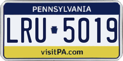 PA license plate LRU5019