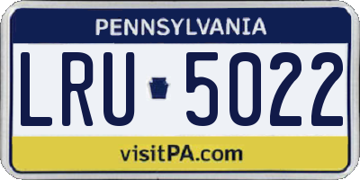 PA license plate LRU5022