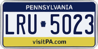PA license plate LRU5023