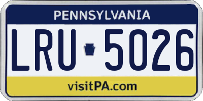 PA license plate LRU5026