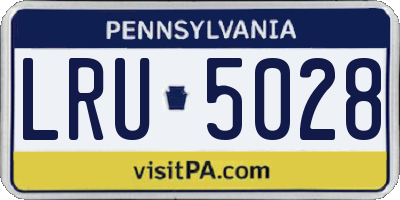 PA license plate LRU5028
