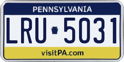 PA license plate LRU5031