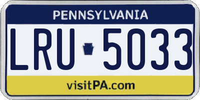 PA license plate LRU5033