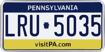 PA license plate LRU5035