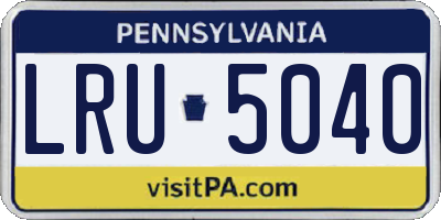 PA license plate LRU5040