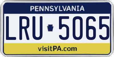 PA license plate LRU5065