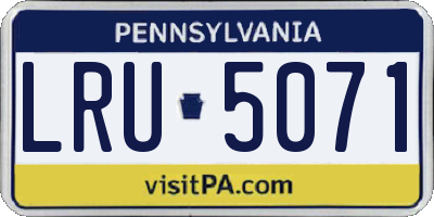 PA license plate LRU5071