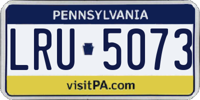 PA license plate LRU5073