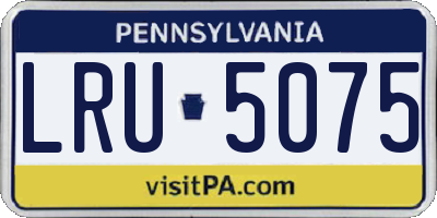 PA license plate LRU5075