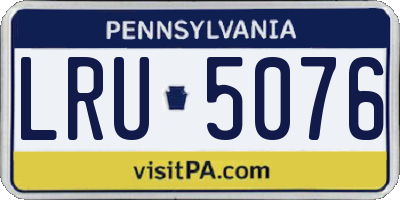 PA license plate LRU5076