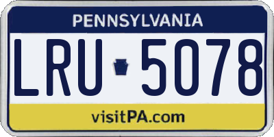 PA license plate LRU5078
